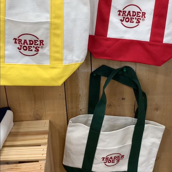 Trader Joe’s BLUE Mini Canvas Tote Bag - Picture 2 of 2